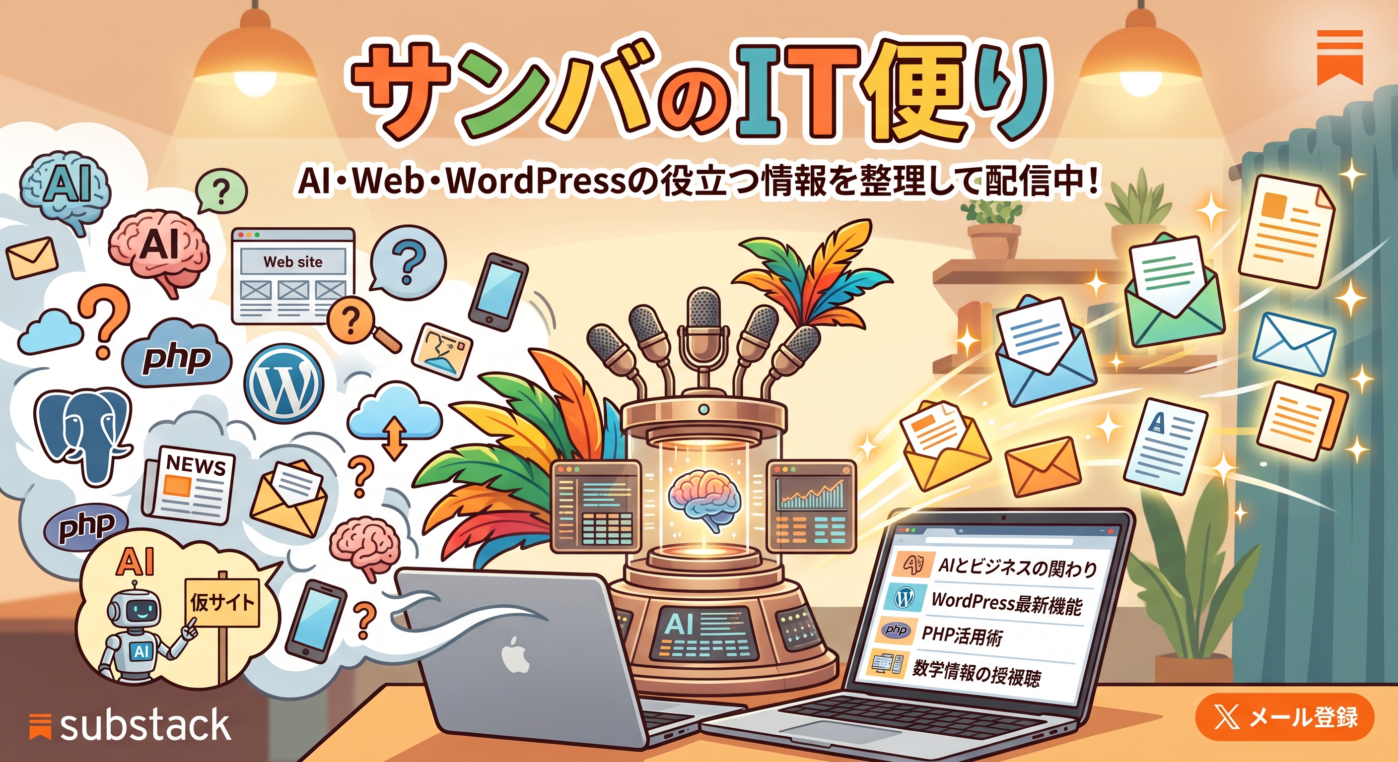 Substackで「サンバのIT便り」を配信中です