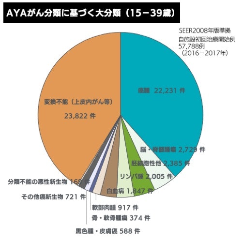 AYAがん分類に基づく大分類（15-39歳）