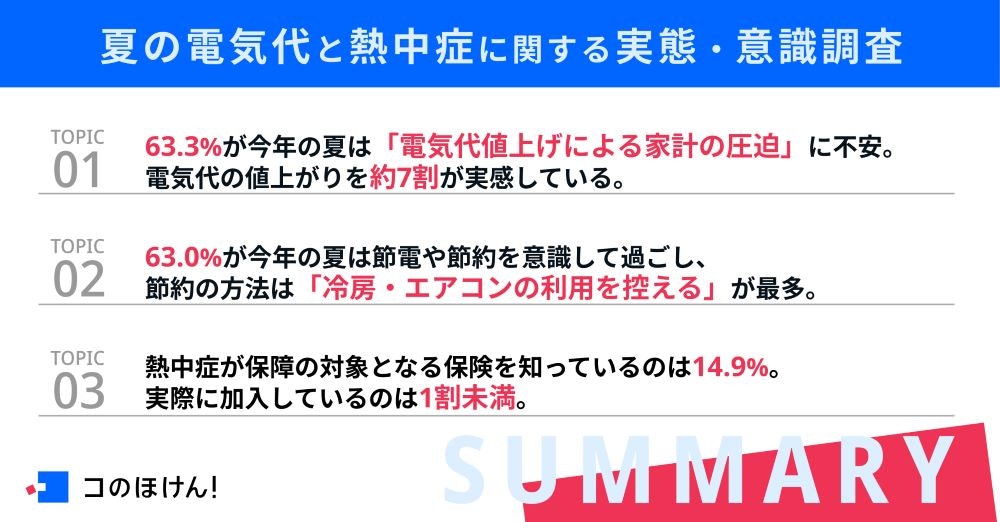 夏の電気代と熱中症に関する実態・意識調査