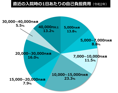 入院時の1日あたりの自己負担費用（調査結果）
