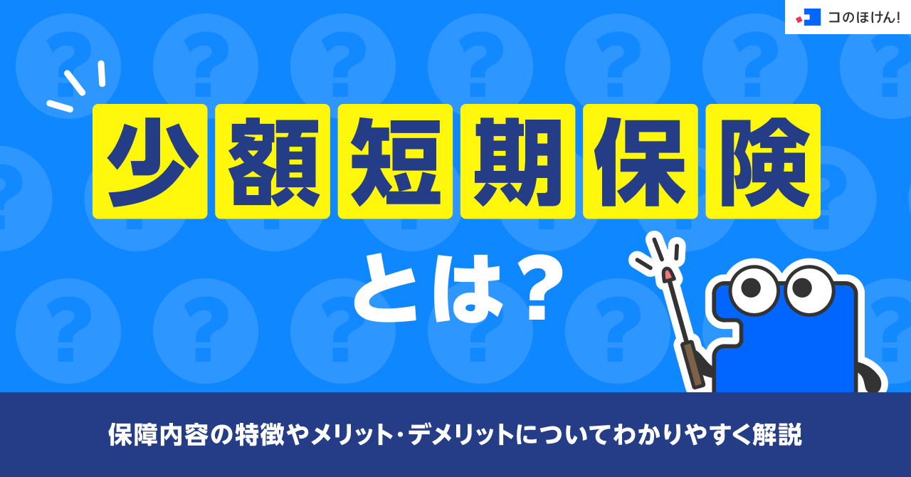 少額短期保険とは?保障内容の特徴やメリット・デメリットについてわかりやすく解説