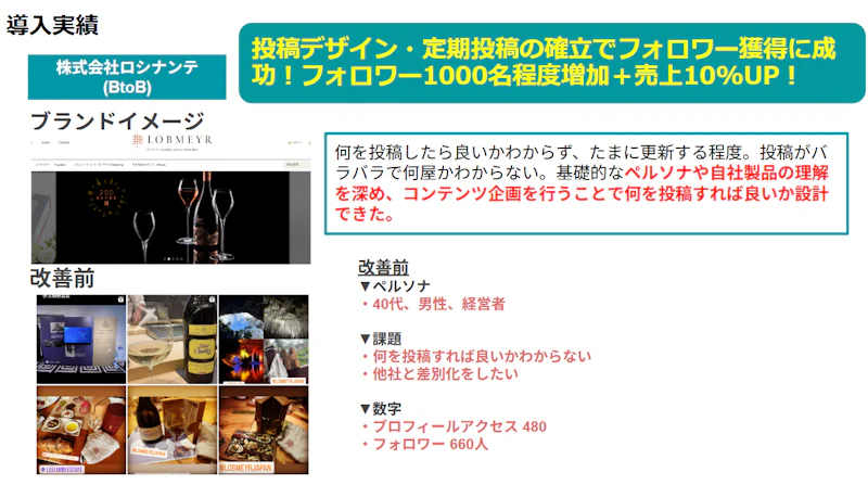 ロシナンテの改善前のSNS投稿