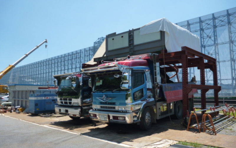 石炭火力発電所の石炭汚泥を仮設プラントで処理した事例