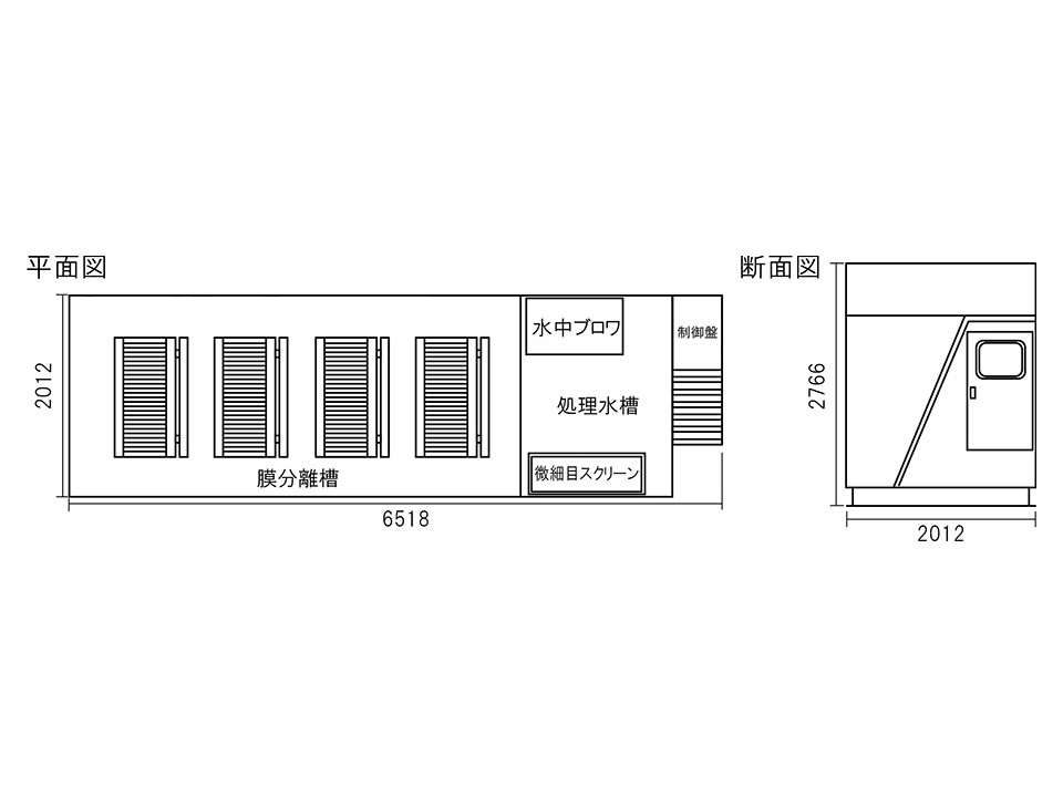 膜分離槽処理水槽一体型100tタイプの画像