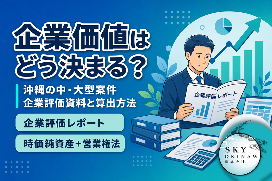 企業価値はどう決まる？沖縄の中・大型案件における企業評価資料の作り方と算出方法