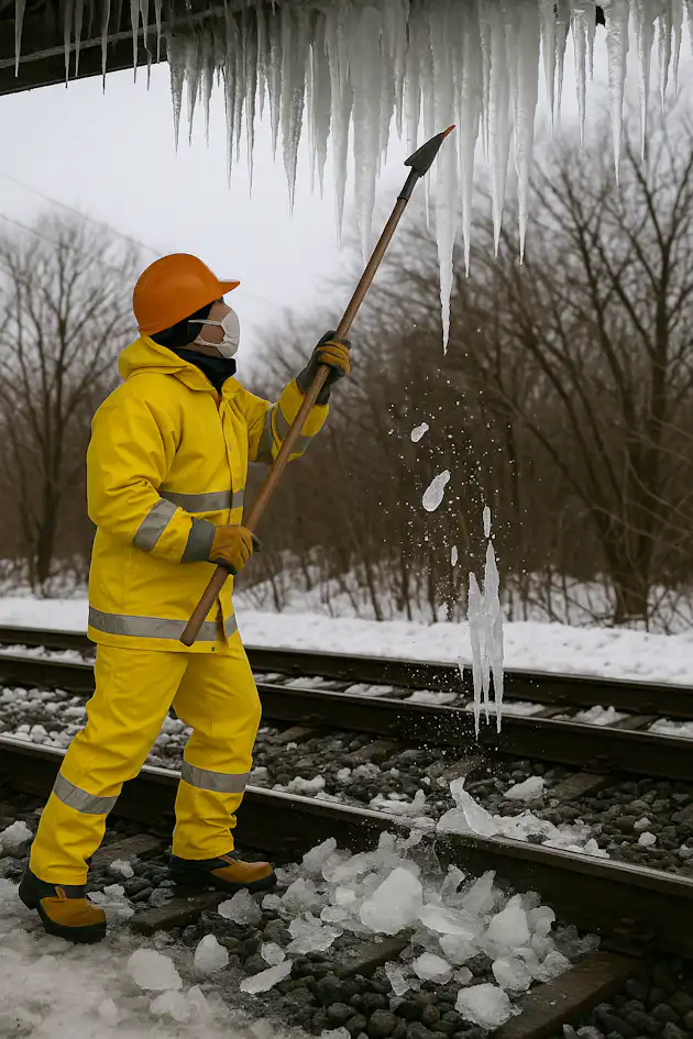 雪国特有の災害要因（例：つらら）の効率的な除去作業による安全向上