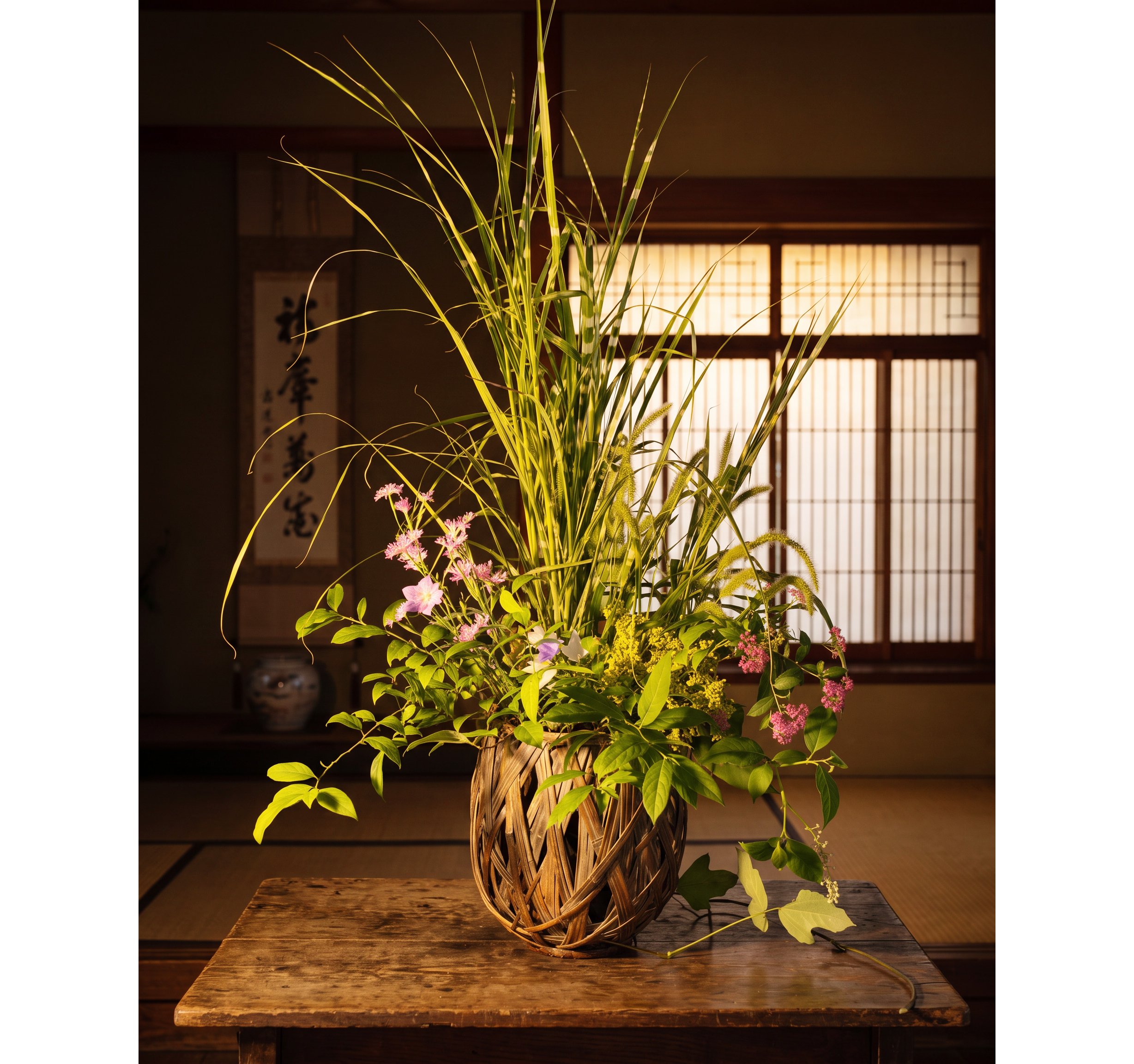 国産竹　めじろ籠10本セット声桶付き！3本抜き 秋野の花を盛る竹籠展 | 山口店 | 井筒屋 IZUTSUYA