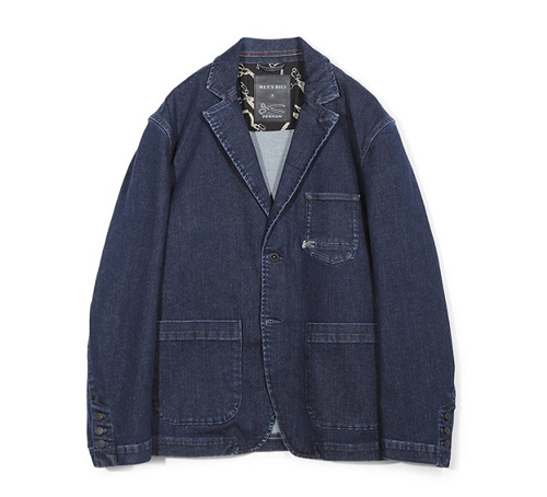 【極美品】メンズビギMen's BIGI・ジャケット・ツイード・ネイビーまだらS ACTIVE TAILOR】シルケットスムースVネックロングカットソー