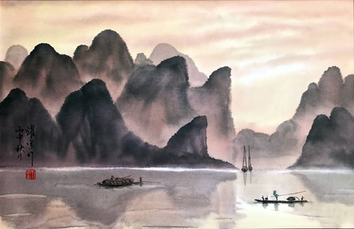 山水画 桂林　霍娜作品 山水画 桂林 霍娜作品 山水画 桂林 霍娜作品【公式通販】