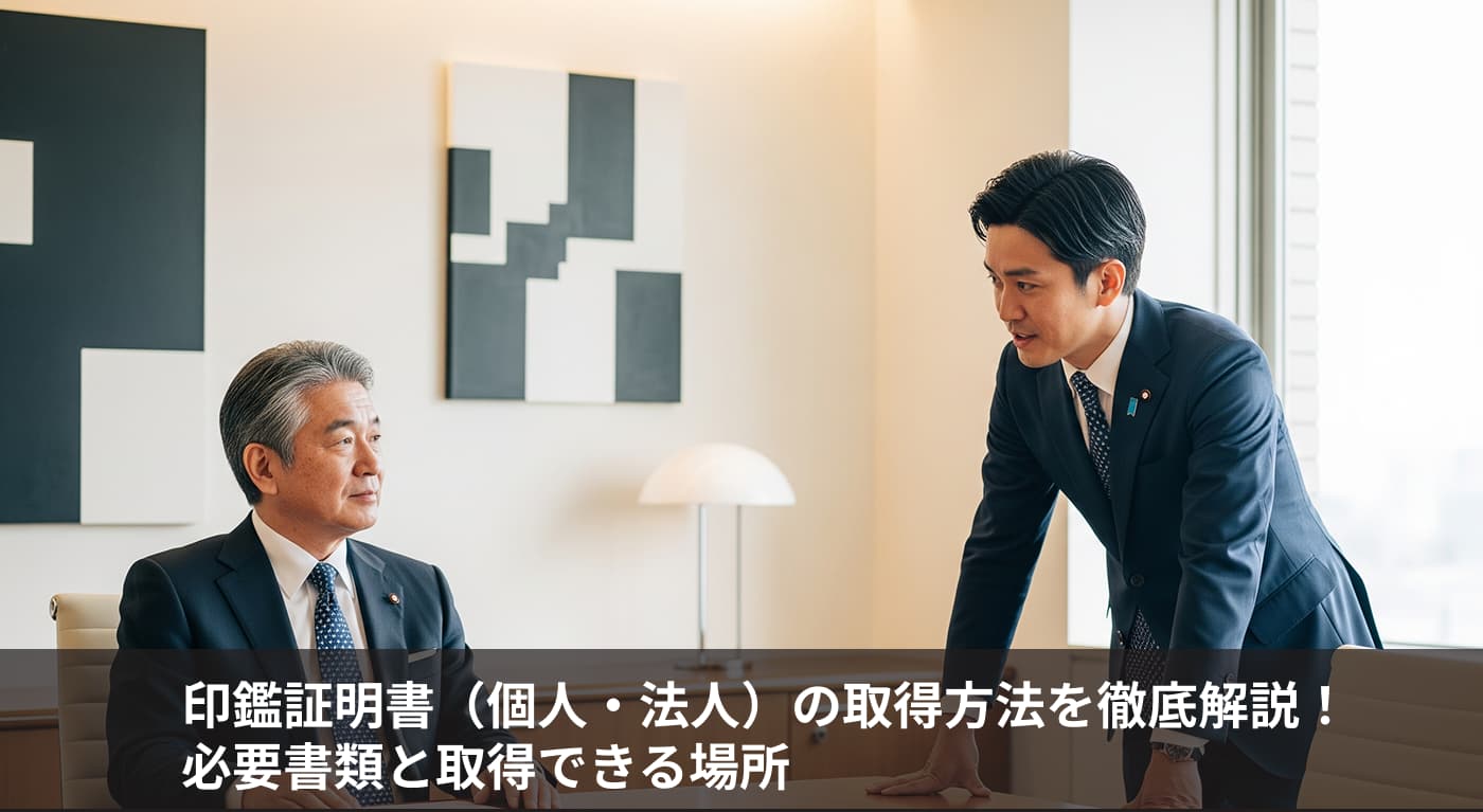 印鑑証明書(個人・法人)の取得方法を徹底解説!必要書類と取得できる場所