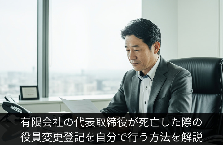 有限会社の代表取締役が死亡した際の役員変更登記を自分で行う方法を解説