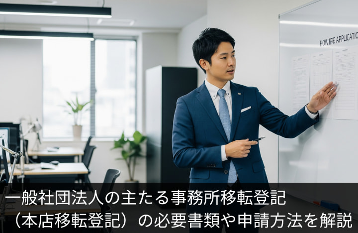 一般社団法人の主たる事務所移転登記(本店移転登記)の必要書類や申請方法を解説