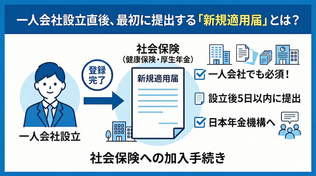 一人会社設立直後、最初に提出する新規適用届とは？