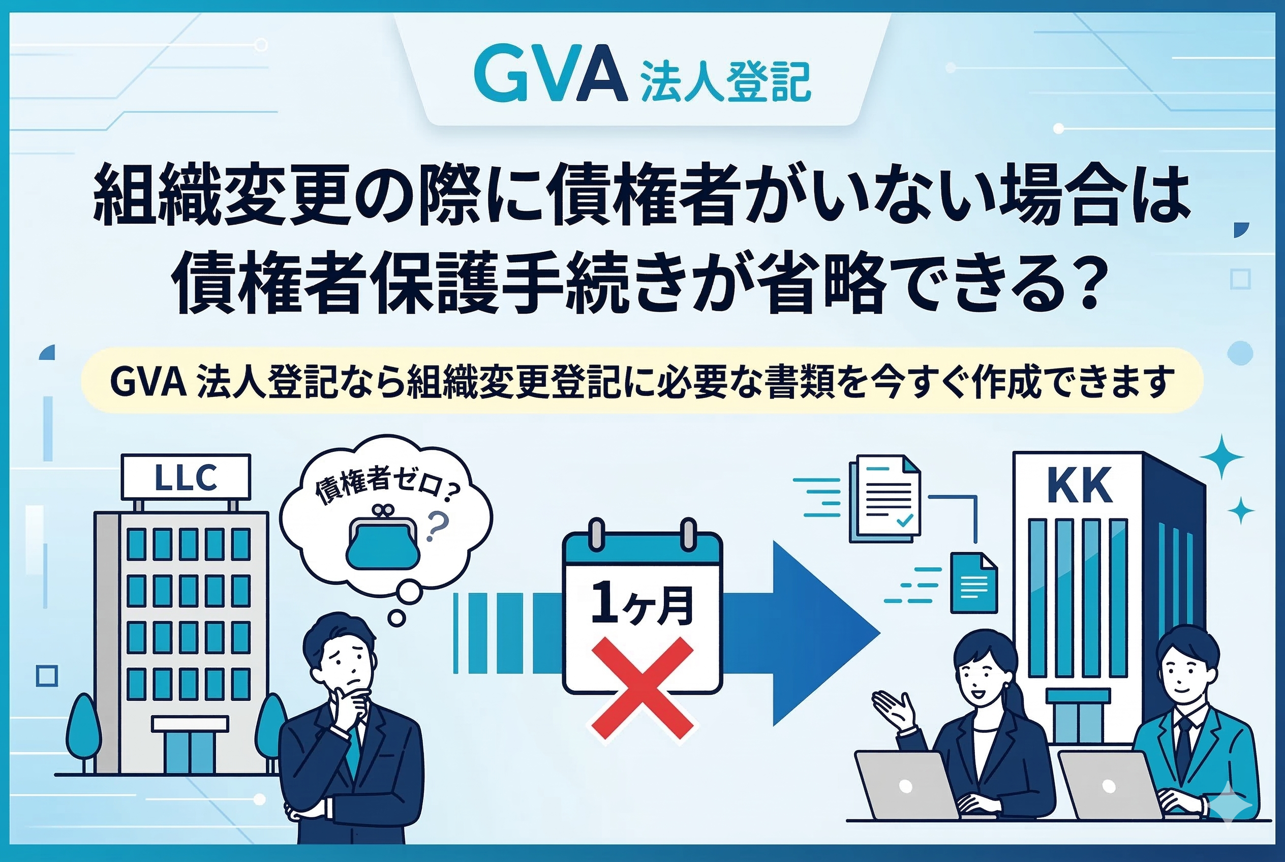 組織変更の際に債権者がいない場合は債権者保護手続きが省略できる？