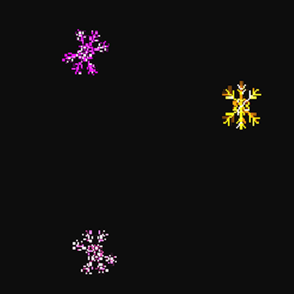 レトロゲーム風の雪の結晶