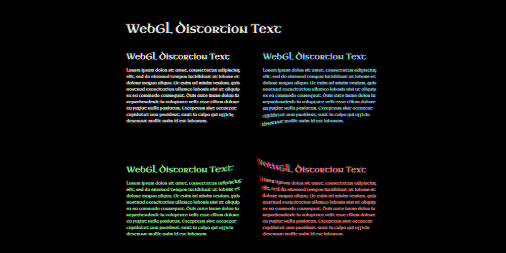 WebGL Distortion Text