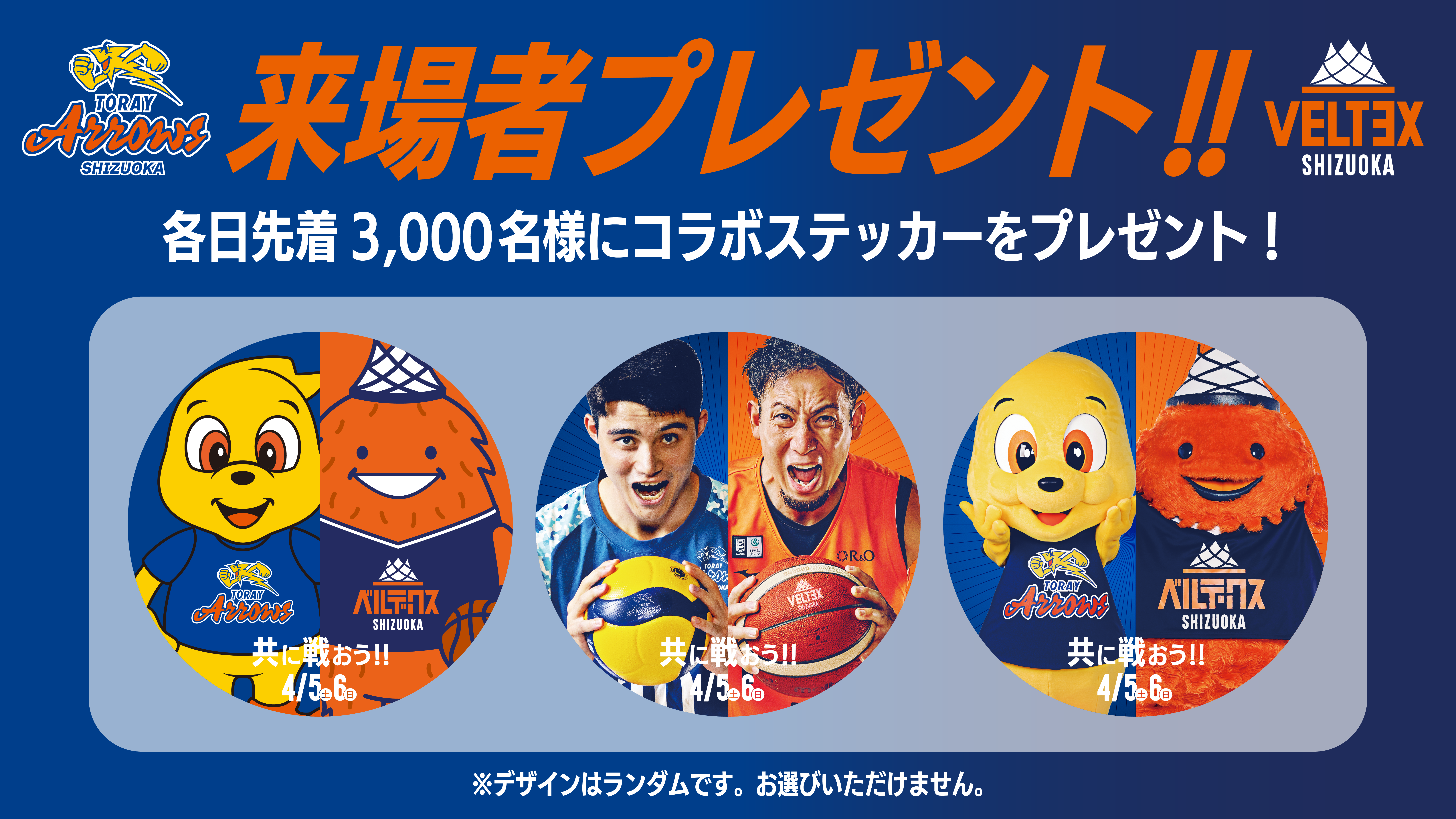 4月4日更新 ベルテックス静岡と同日開催！4/5-6 広島サンダーズ戦 