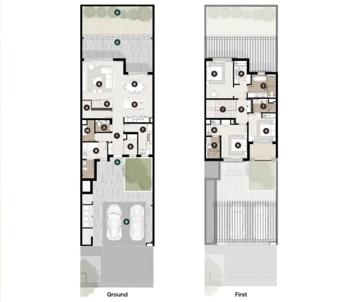 Golf Estates 3BR Townhouse 間取り図