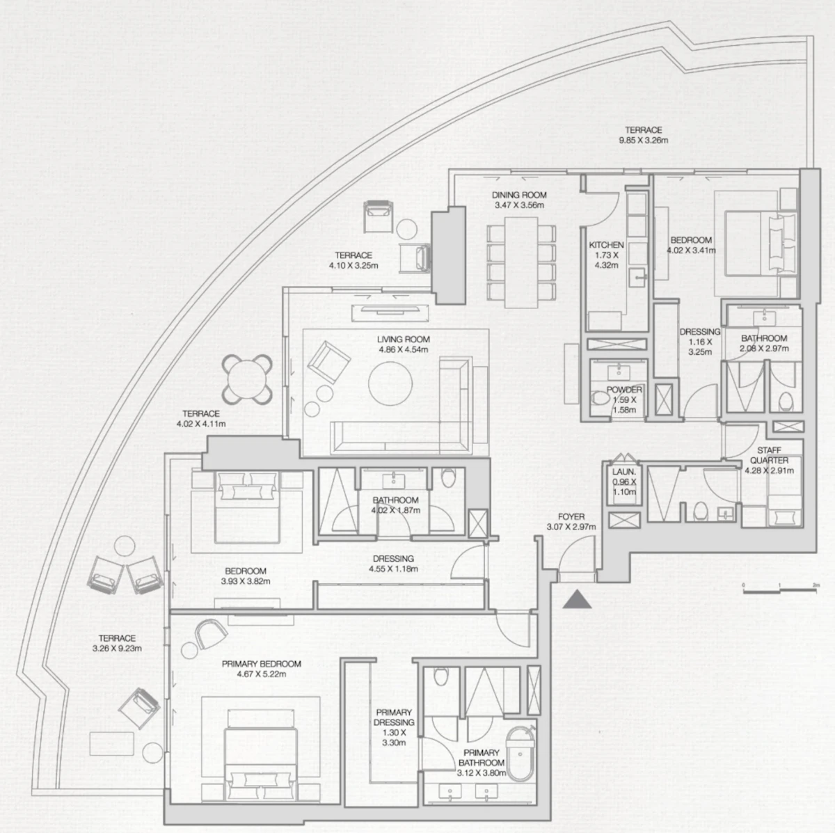 Edition Residences 3BR 間取り図