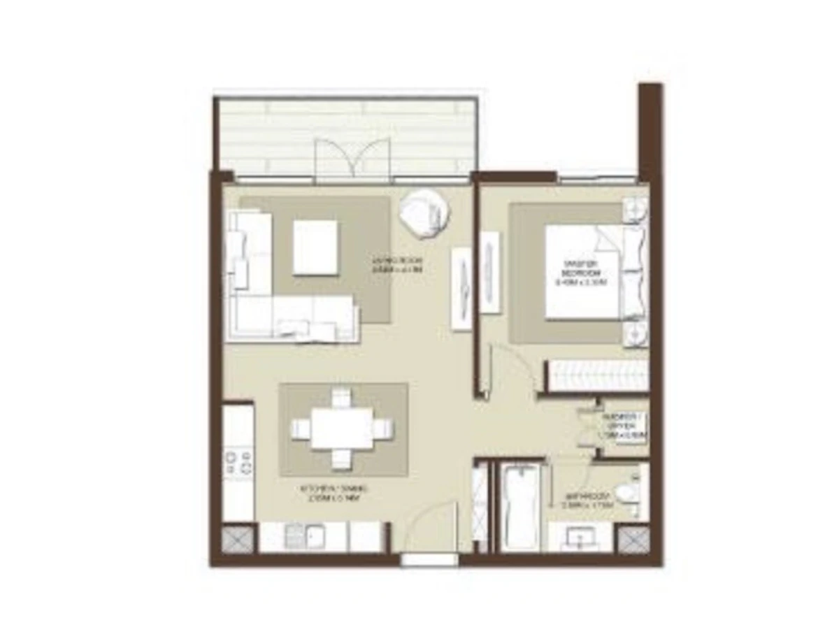 ACACIA 1BR 間取り図