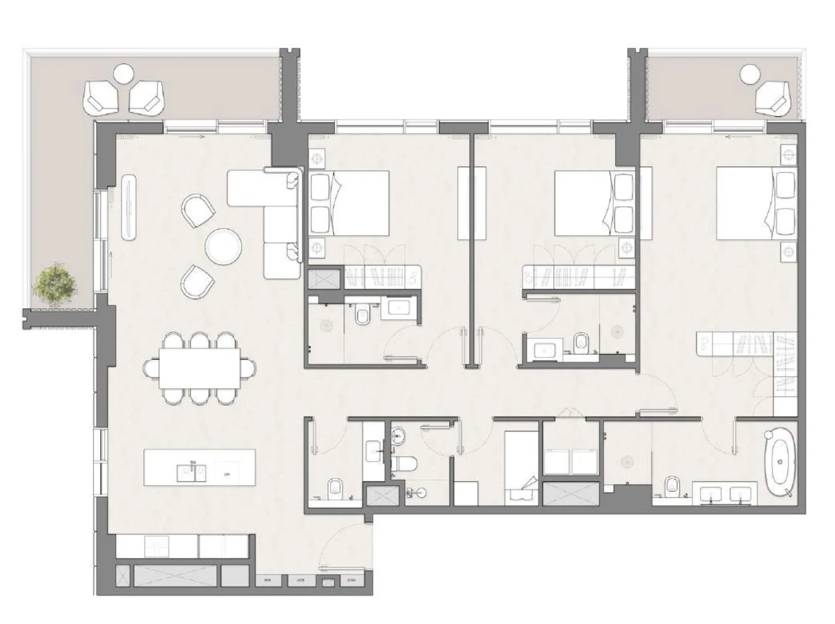TARA PARK 3BR 間取り図