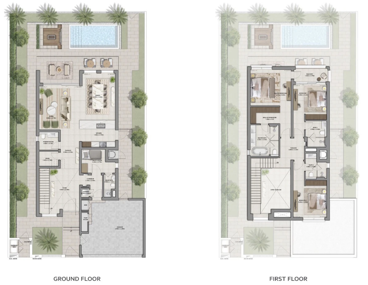 Serro 3BR Villa 間取り図