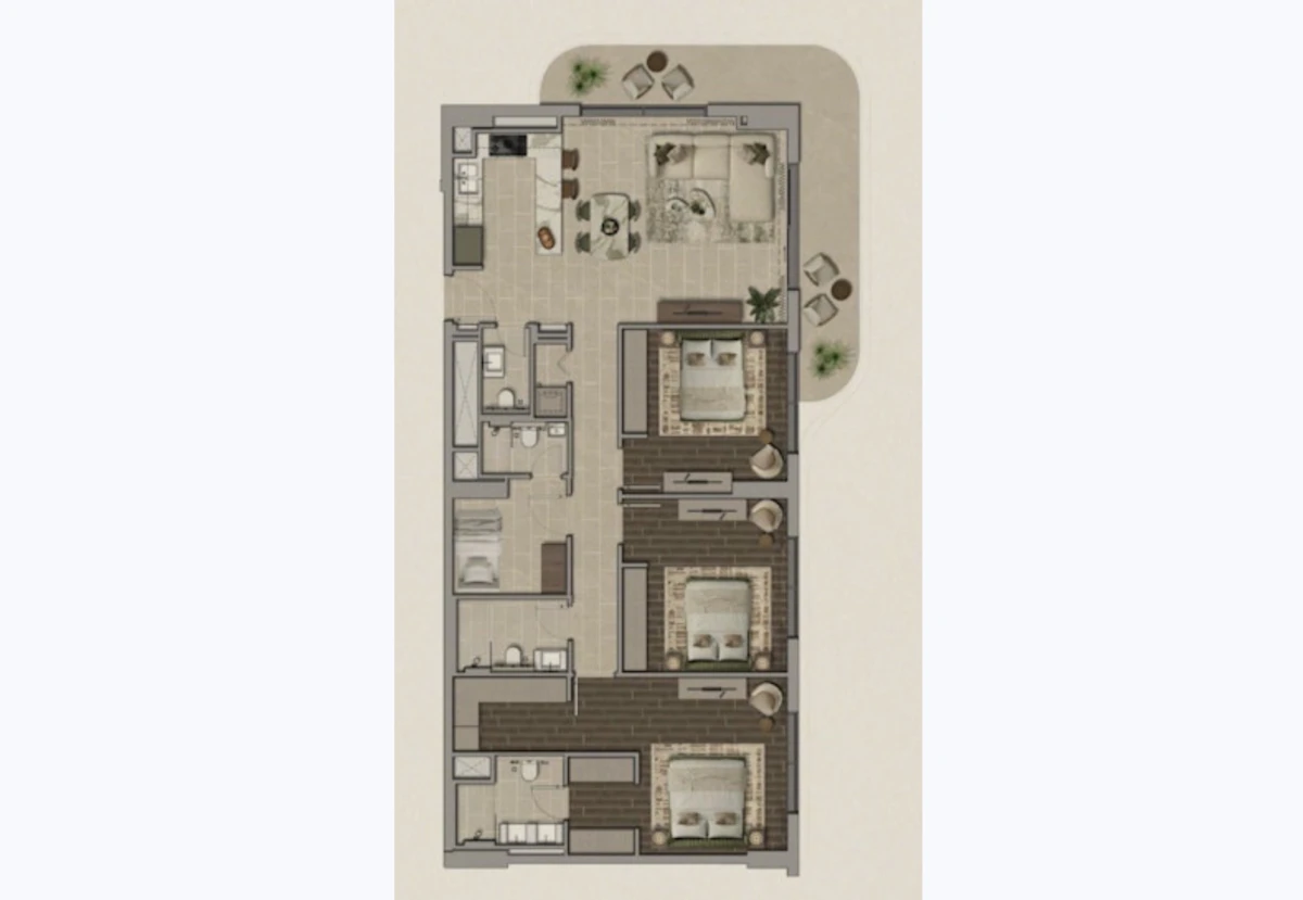 Yas Park Place 2BR 間取り図