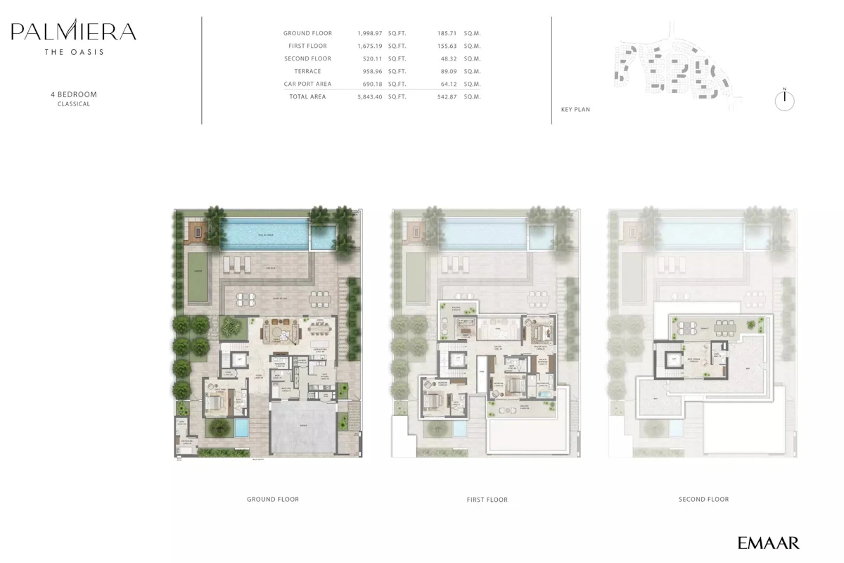 Palmiera at The Oasis 4BR Villa 間取り図