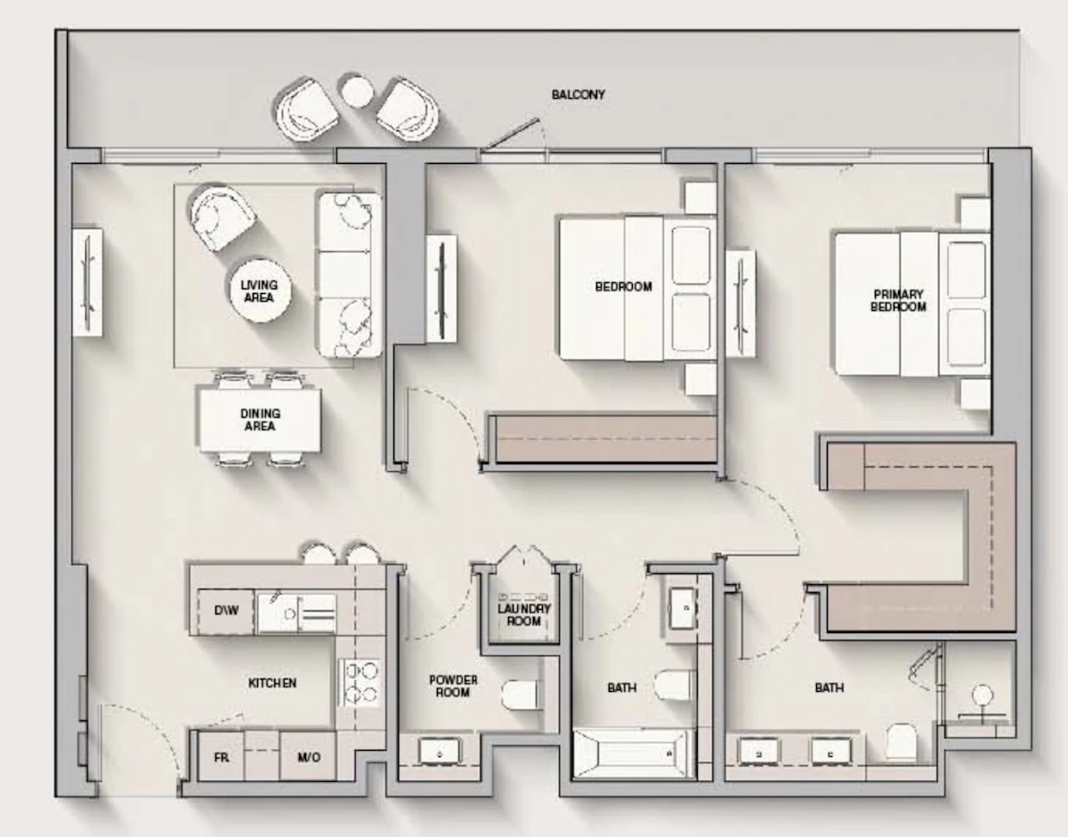 Hill Gate 2BR 間取り図