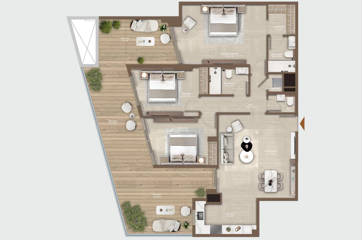 Celeste 3BR 間取り図