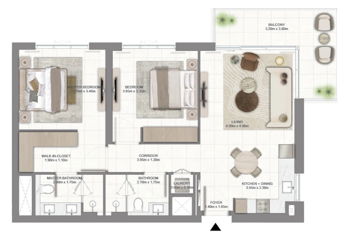 Golf Vale 2BR 間取り図