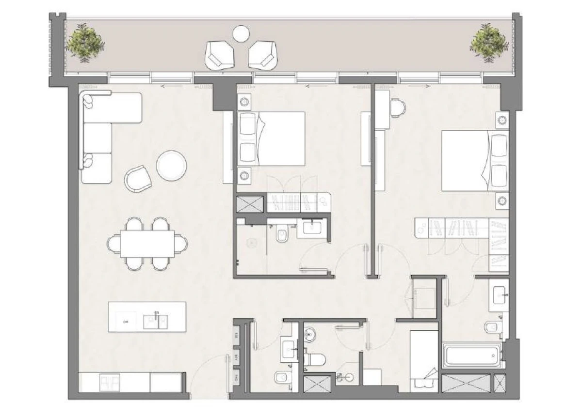 TARA PARK 2BR 間取り図