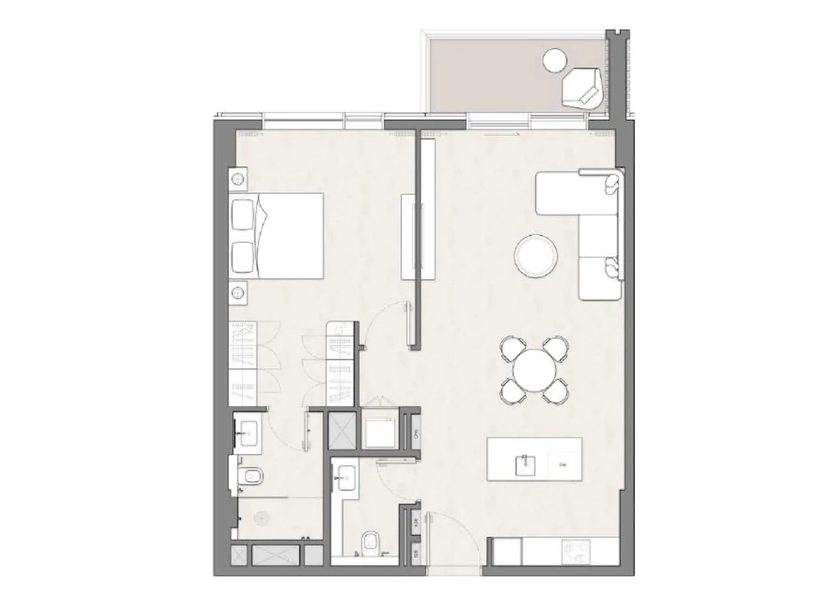 TARA PARK 1BR 間取り図