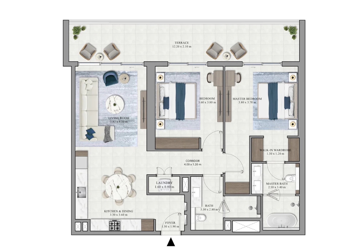 Grove Ridge 2BR 606 間取り図