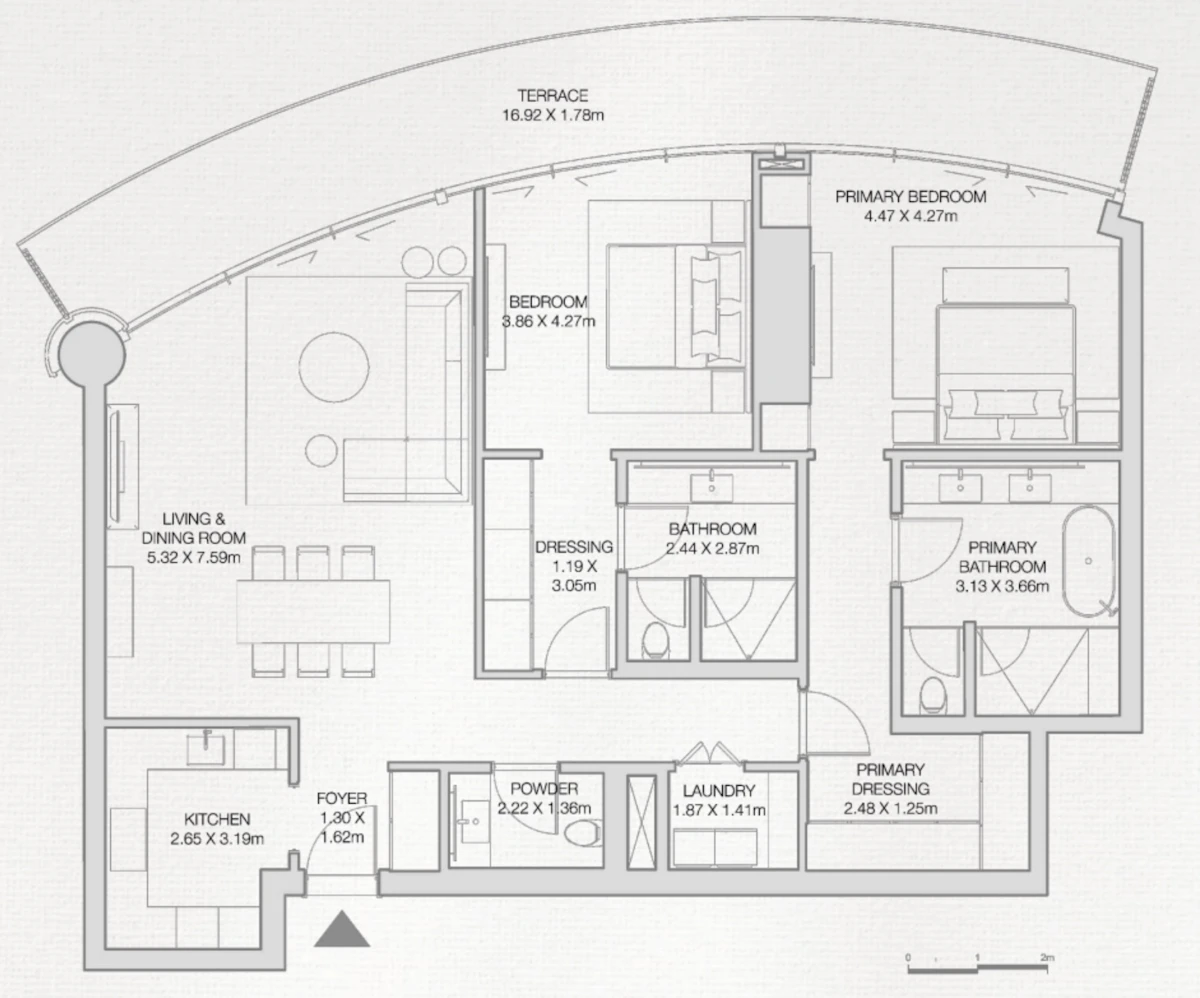 Edition Residences 2BR 間取り図