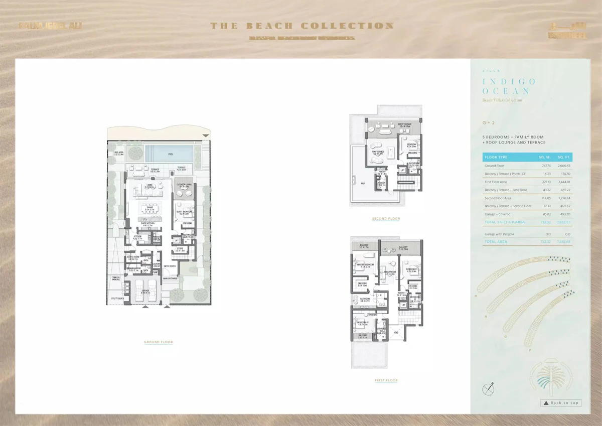 Palm Jebel Ali Beach Collection 5BR Villa 間取り図
