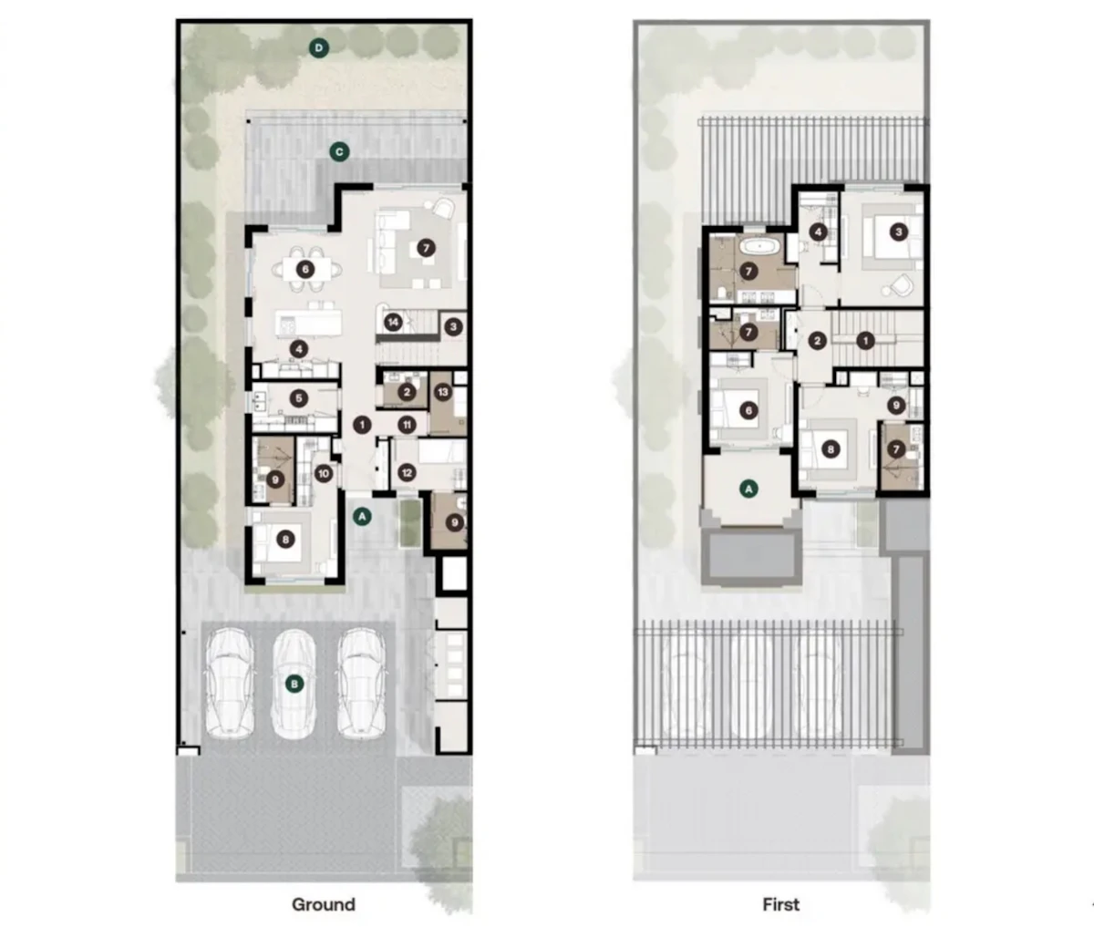 Golf Estates 4BR Townhouse 間取り図