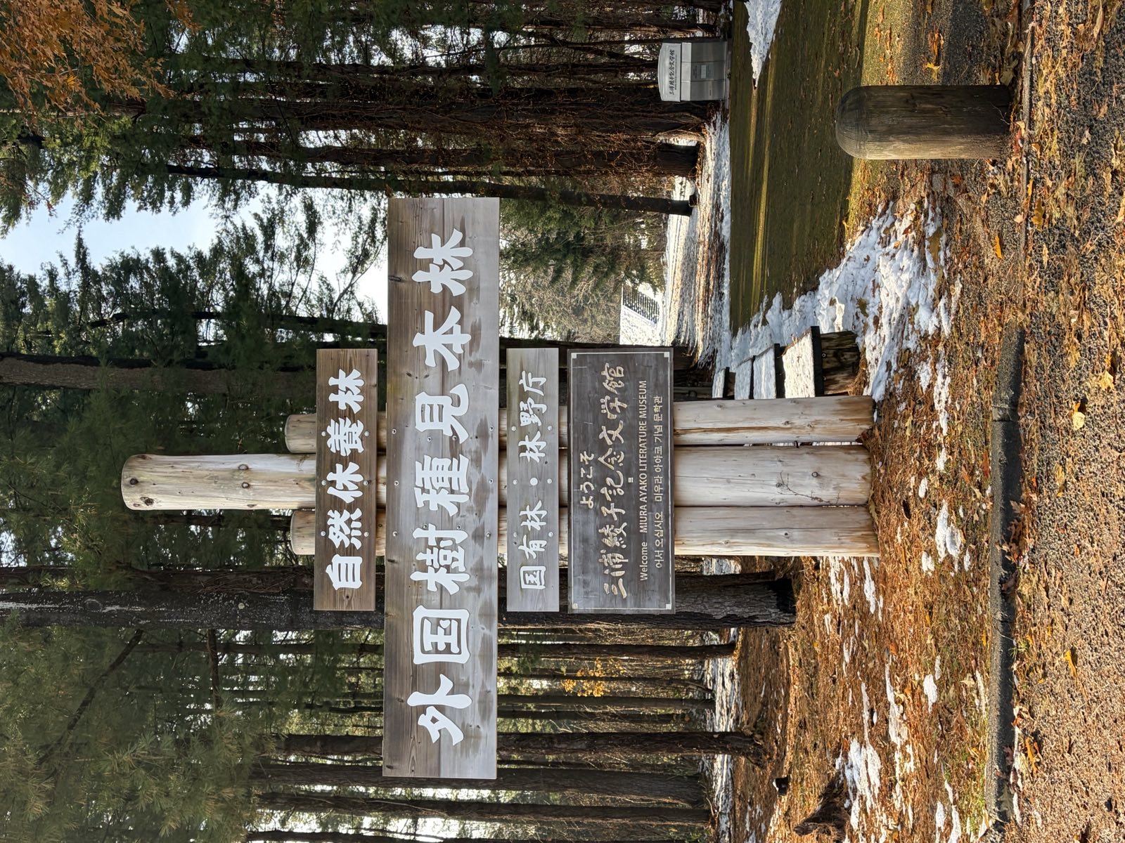外国樹種見本林の入口看板