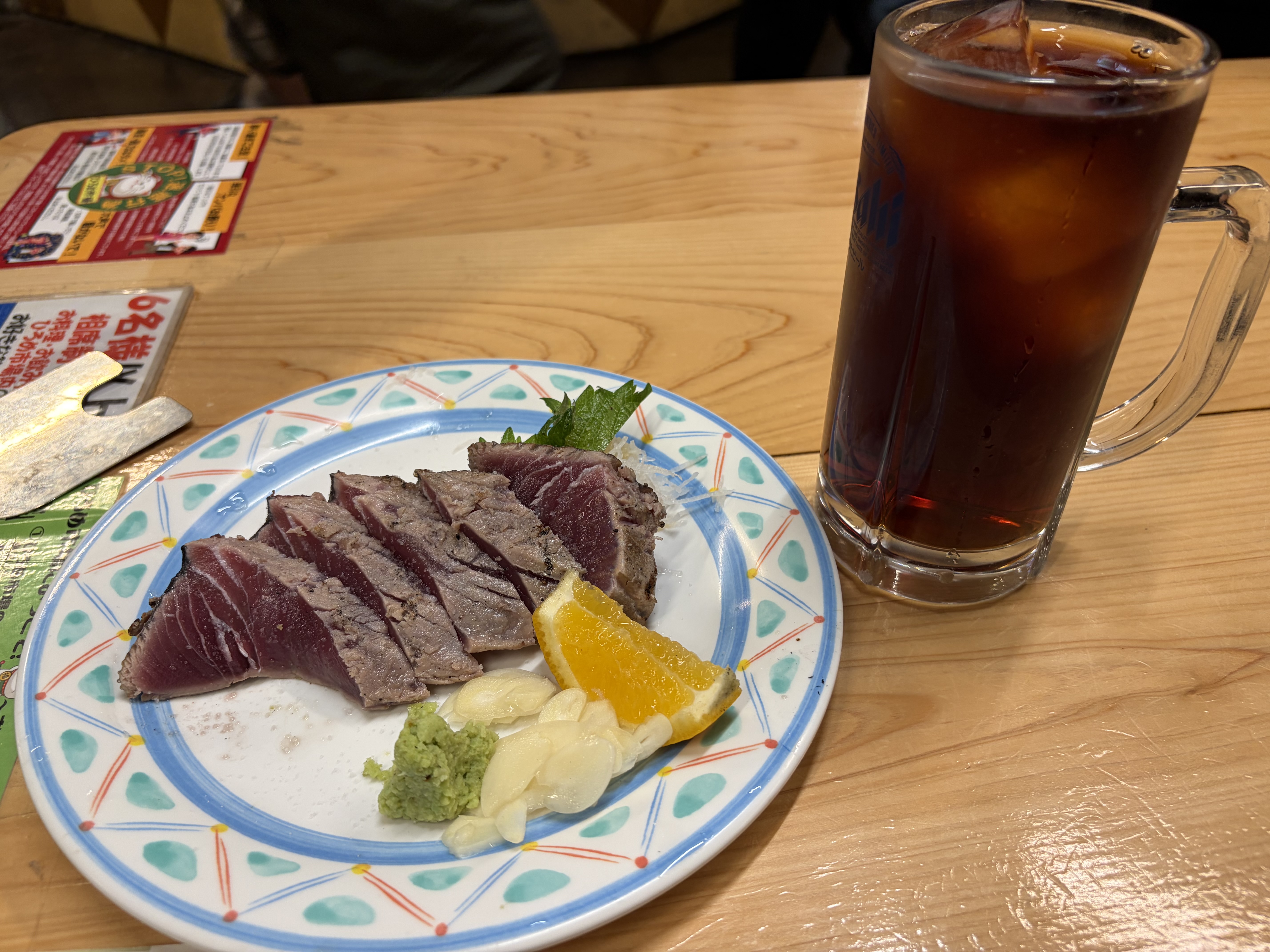 やいろ亭でいただいた分厚い塩かつおのたたき