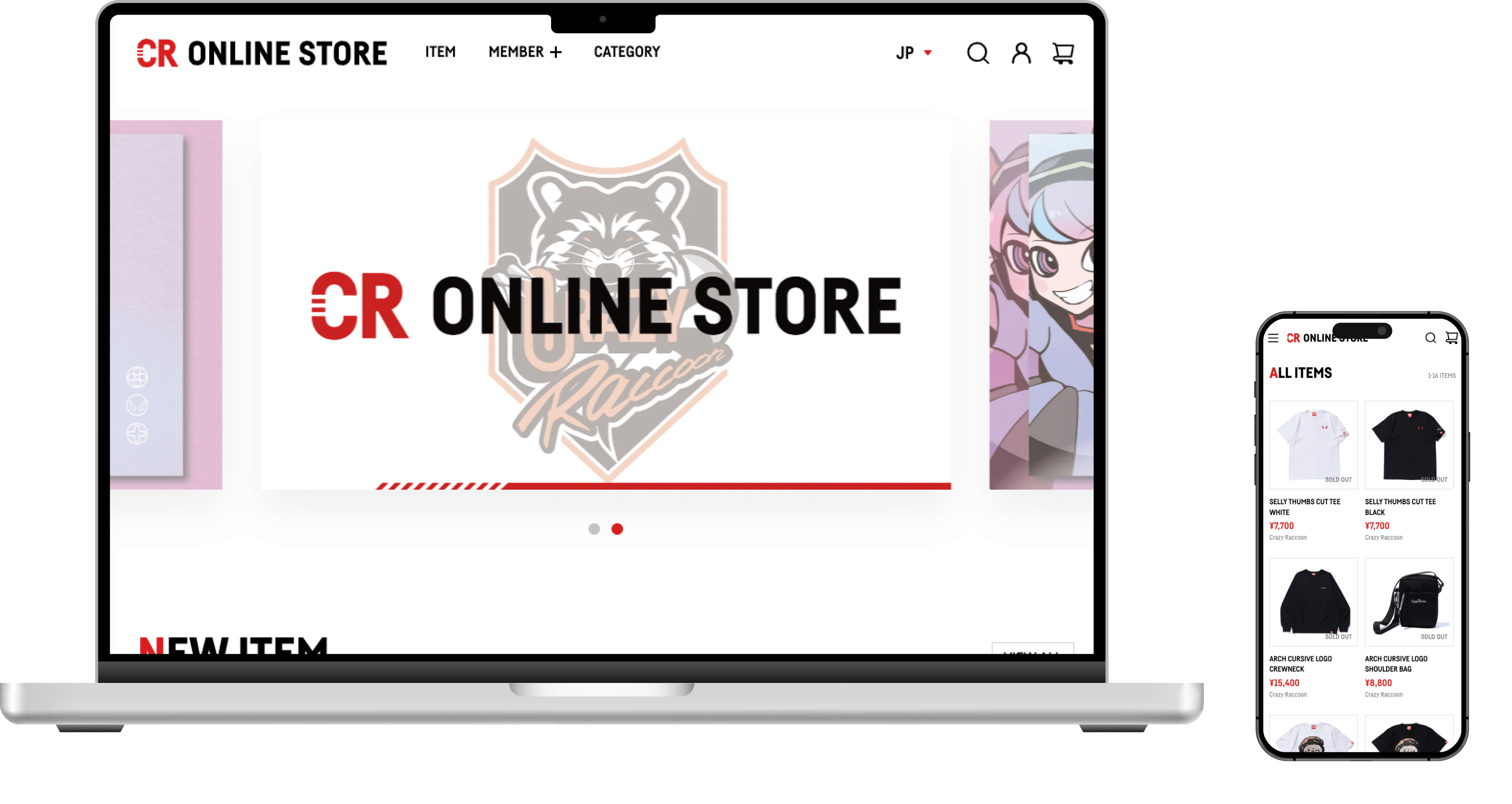 Crazy Raccoon 公式オンラインストアのサムネイル