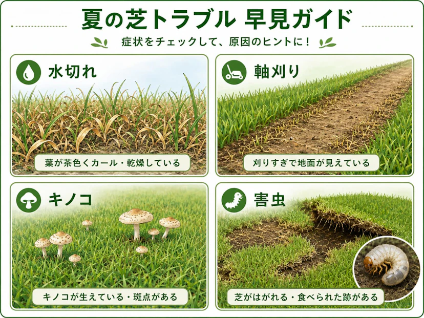 夏の芝トラブル　早見ガイド