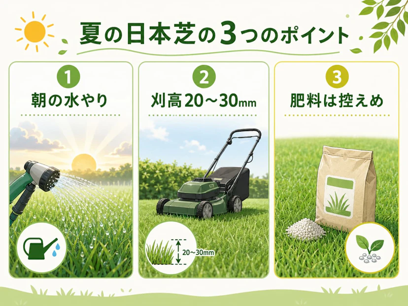 夏の日本芝の3つのポイント