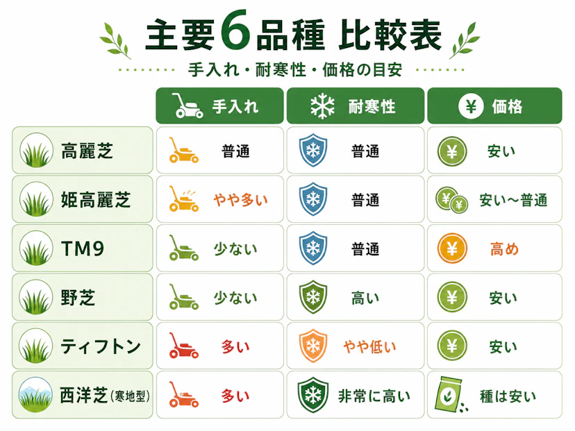 芝生の種類と選び方完全ガイド｜あなたの庭に合う芝はこれ