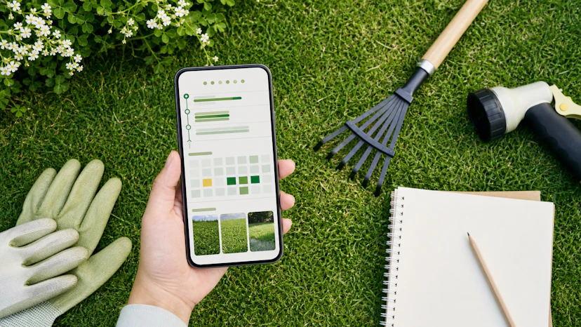 1週間分のお手入れ記録をスマホとノートで見返す様子