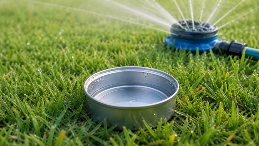 芝生の水やり量を容器で測る方法