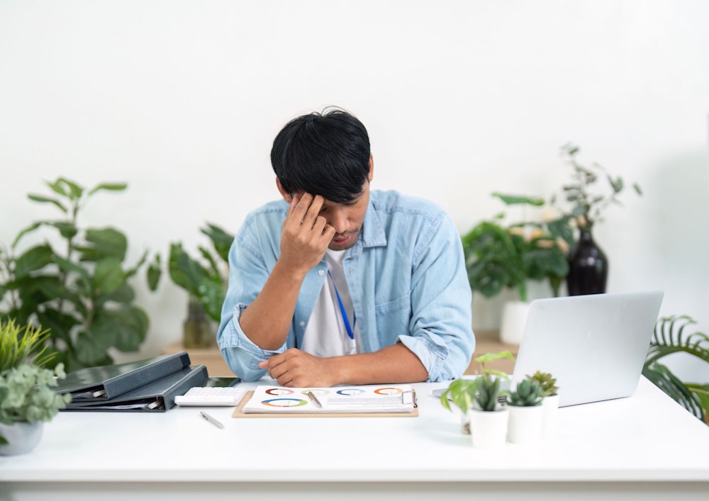 挫折しているようす