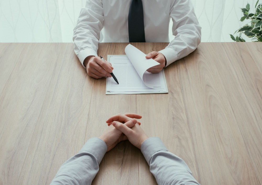 面接を行っている様子