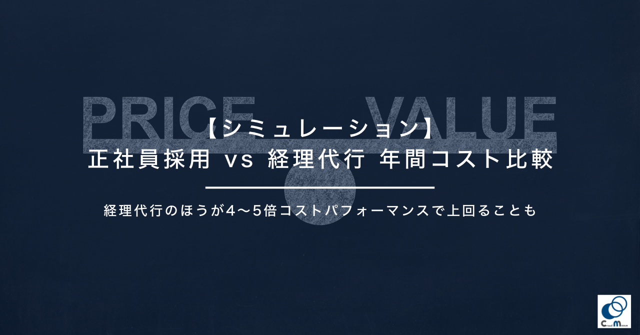 【シミュレーション】正社員採用 vs 経理代行 年間コスト比較