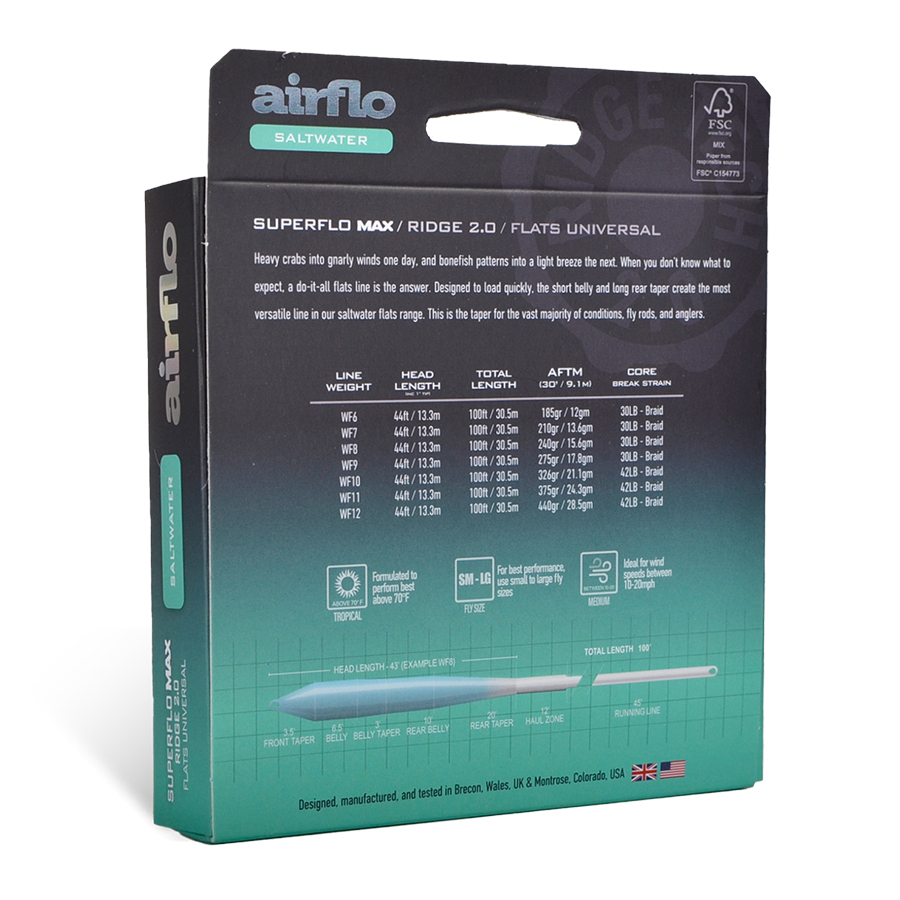 SUPERFLO MAX RIDGE 2.0 FLATS UNIVERSAL TAPER | Airflo