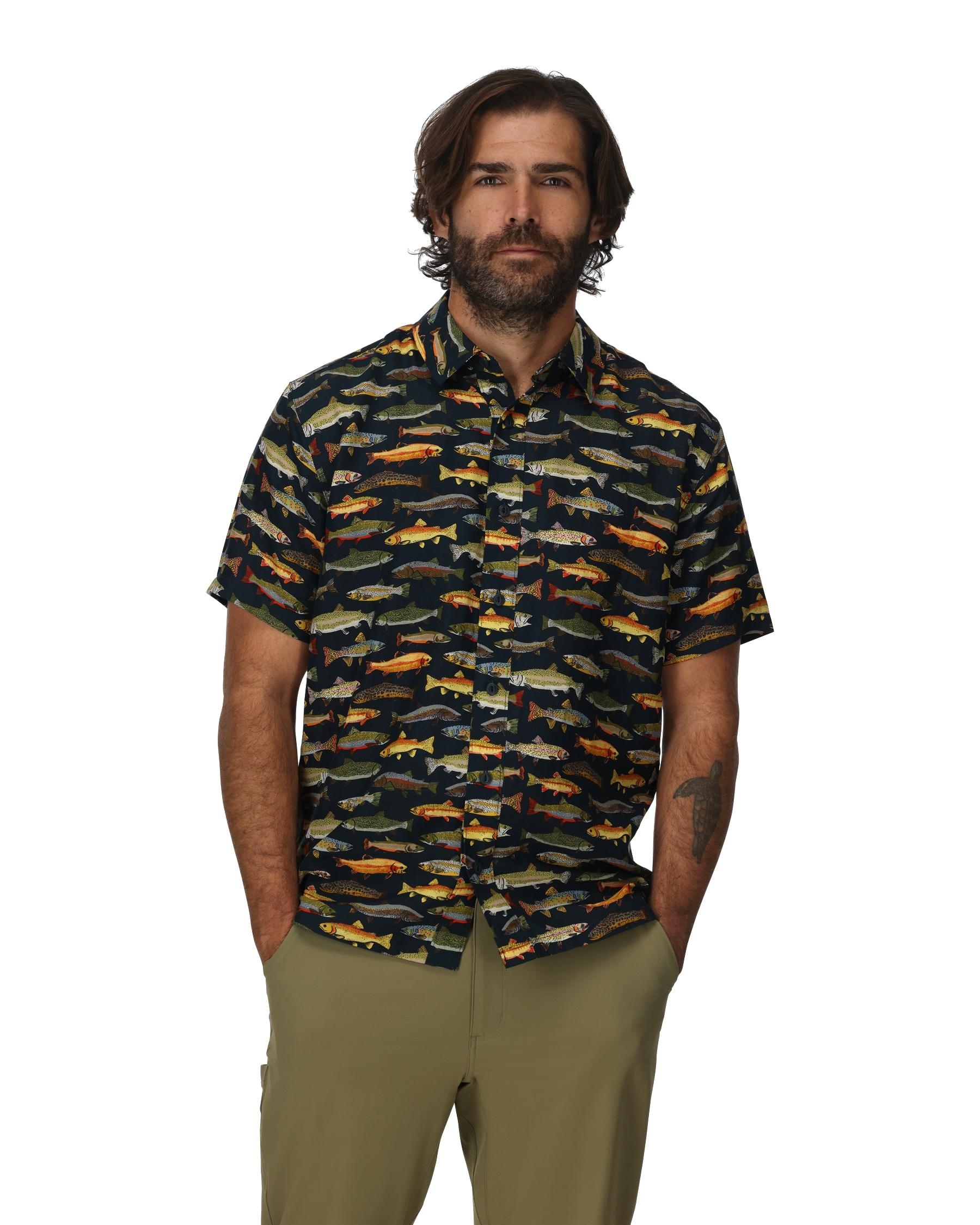 Simms M's Tailout SS Shirt トラウト柄サイズS 新品 Men's Tailout SS Shirt | Simms Fishing